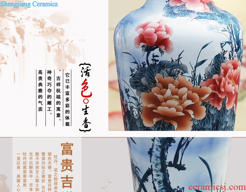 New Chinese style household 319 jingdezhen ceramic vase sitting room adornment handicraft furnishing articles porcelain crystal glaze flower arrangement