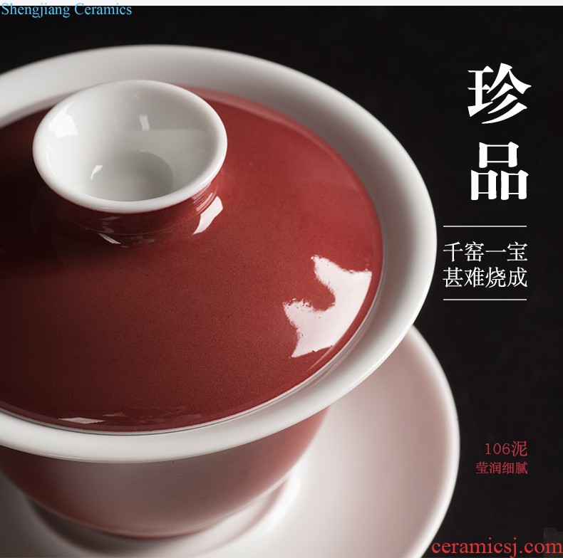 Them only three tureen suit jingdezhen ceramic cups thin body sample tea cup tea bowl glass cup gift box