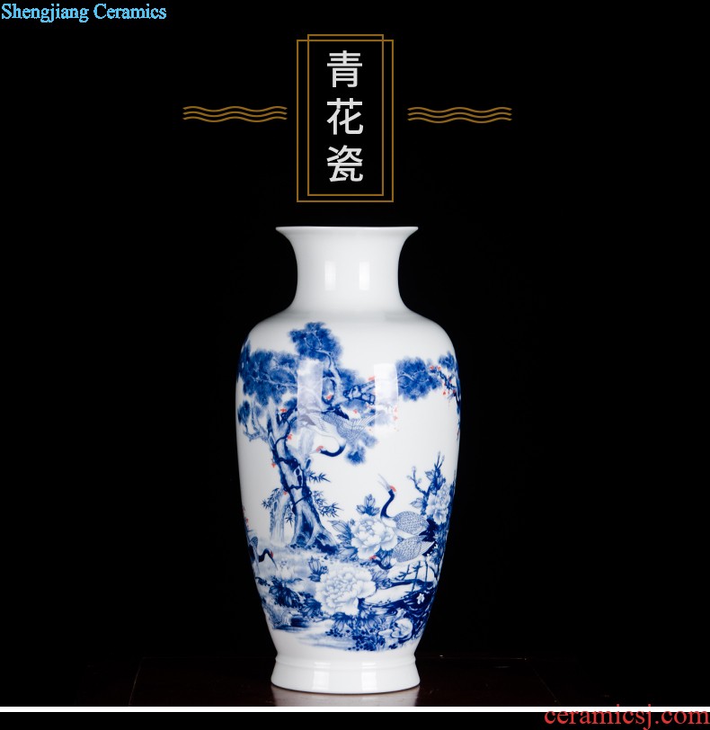 Antique hand-painted Z055 jingdezhen ceramics powder enamel blooming flowers large vases, sitting room adornment is placed