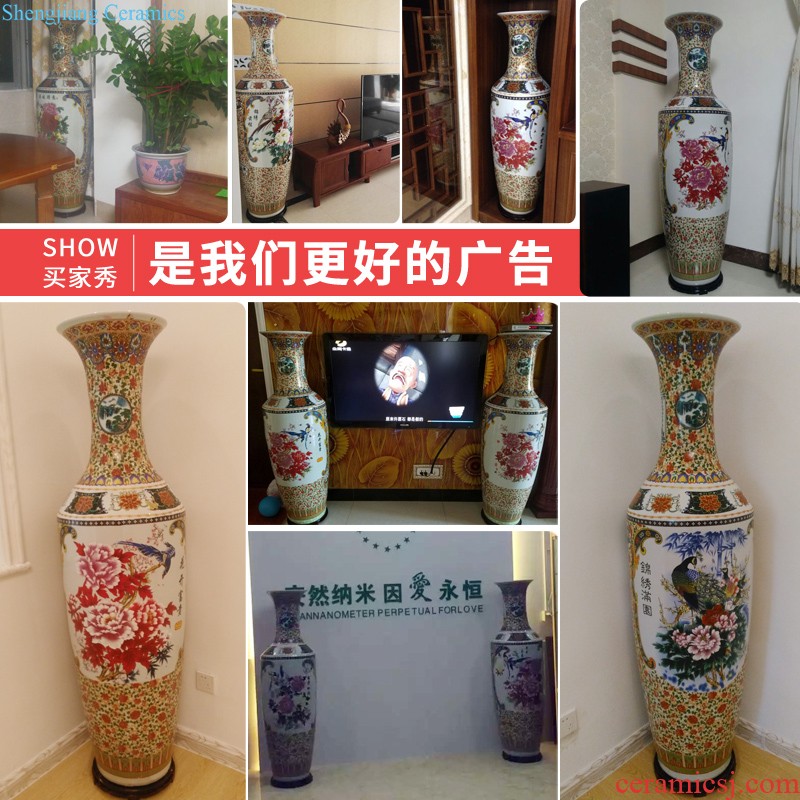 Hand-painted splendid was the French antique vase of blue and white porcelain of jingdezhen ceramics villa place large living room