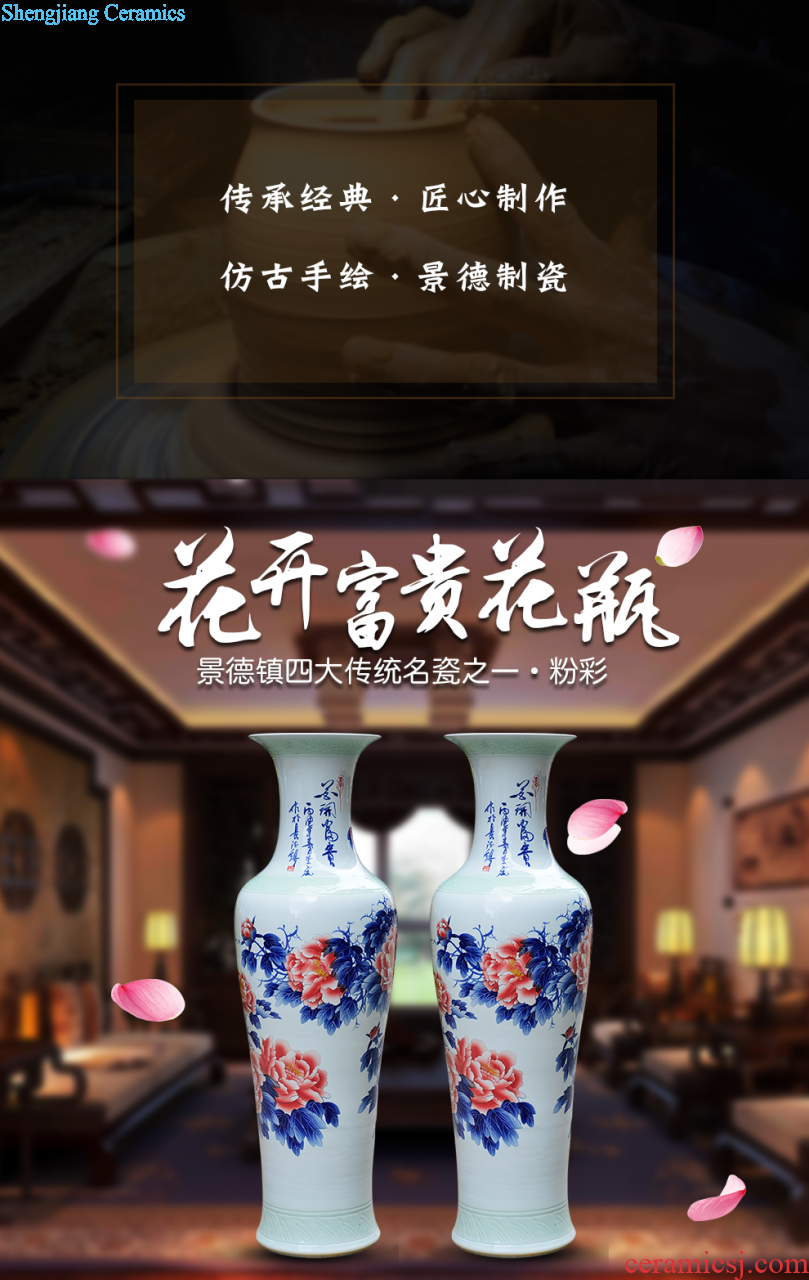 Jingdezhen ceramics vase famous master hand draw the sitting room of Chinese style household wine cabinet office furnishing articles ornament