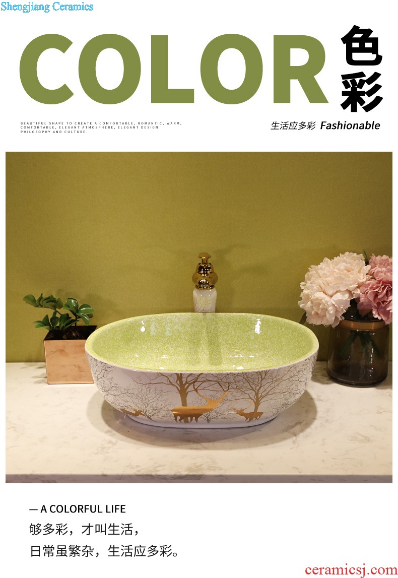 Retro ceramic toilet wash basin The stage basin sink European small household art basin of creative circle