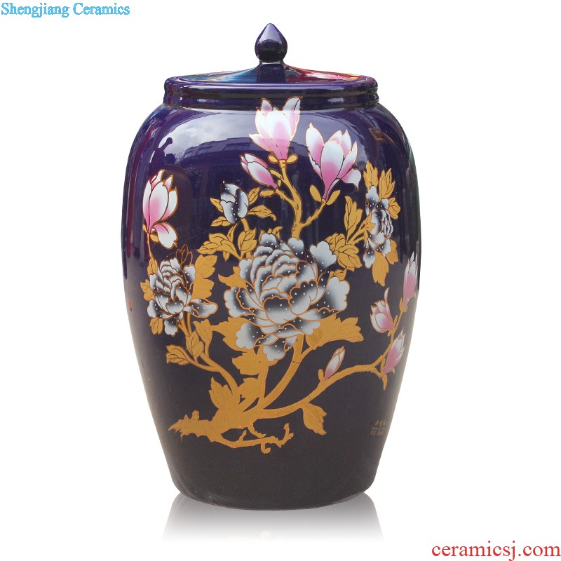 Jingdezhen chinaware paint hand-painted pu 'er tea pot with cover household seal storage tanks Chinese tea set size