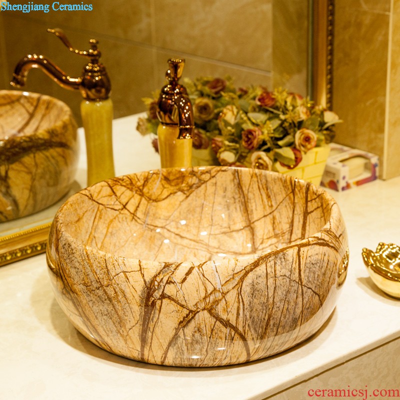 Koh larn, qi stage basin ceramic lavabo gold craft art basin Jin Jian lavatory elliptical European toilet