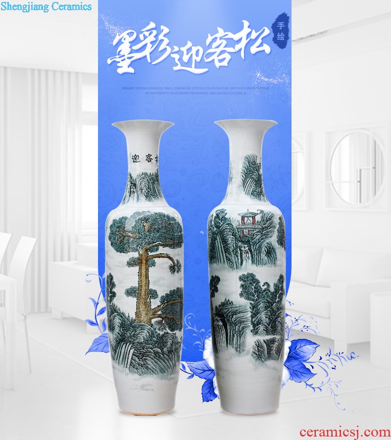 Jingdezhen ceramics qing Ming vase painting of large sitting room the door of the hotel handicraft furnishing articles ornaments