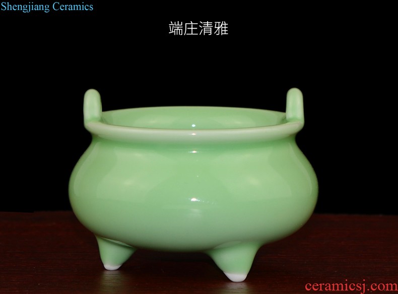 Jingdezhen ceramic smoked incense burner aromatherapy furnace large ancient longquan celadon tower joss stick for the Buddha temple supplies