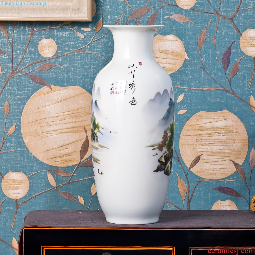 Jingdezhen ceramics glaze knife clay color hand-painted vases, flower arrangement sitting room place under contemporary and contracted household adornment