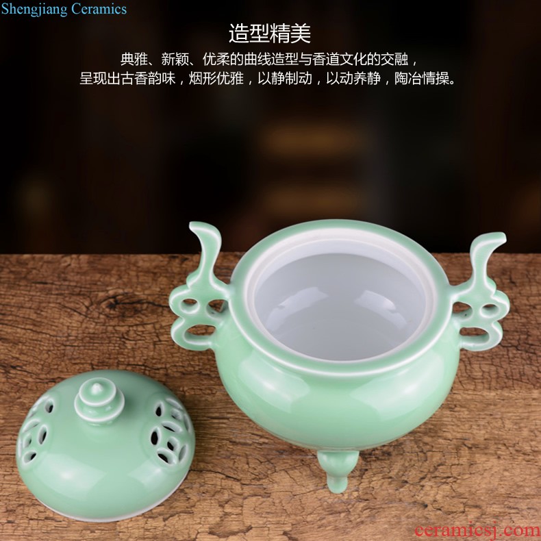 Jingdezhen european-style light piggy bank vase furnishing articles of luxury living room simulation flower flower arranging dried flowers ceramic home decorations