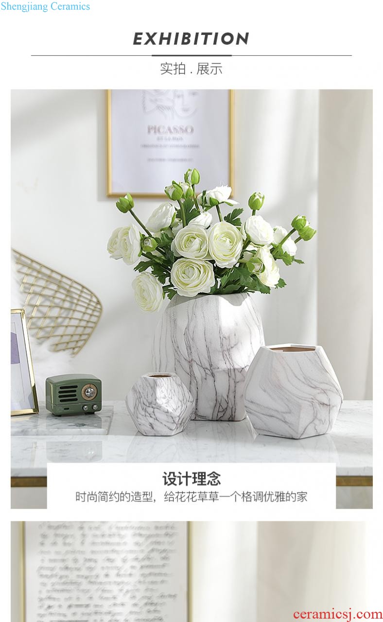 New Chinese style three-piece ceramic vases, flower arranging hand-painted TV ark place the sitting room porch place decorations