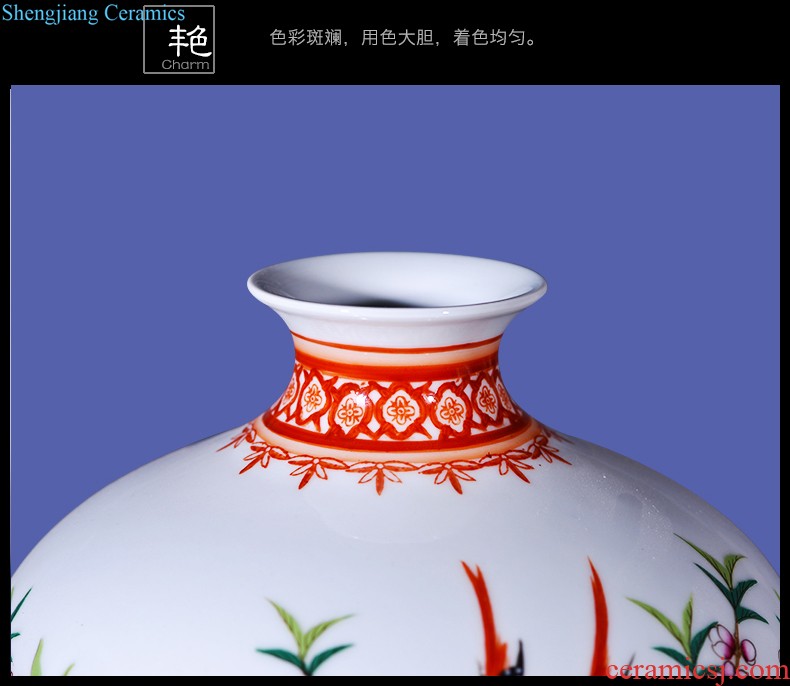 Jingdezhen ceramics vase hand-painted large gulp of new Chinese style household adornment porcelain vases, flower arranging furnishing articles