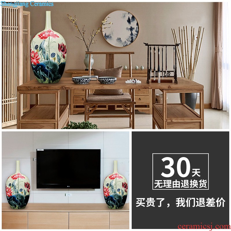 Jingdezhen ceramics hand-painted harmony landing large vases, home sitting room hotel villa decorations furnishing articles