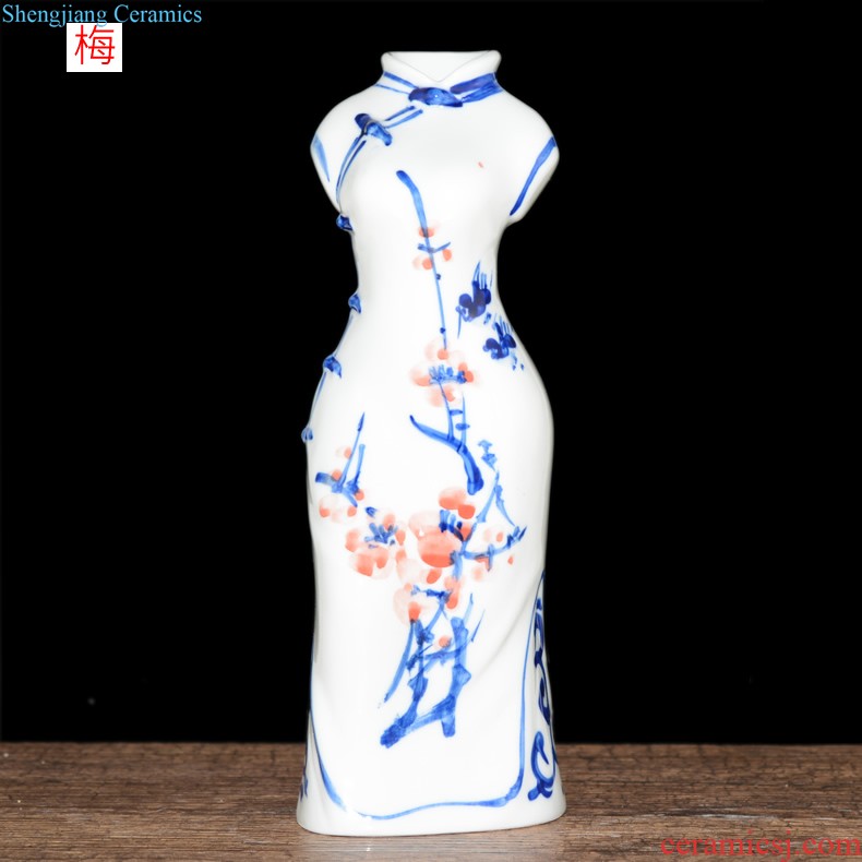 Jingdezhen ceramic vase furnishing articles archaize kiln crack glaze gossip bottles of sitting room adornment style furnishing articles ornaments