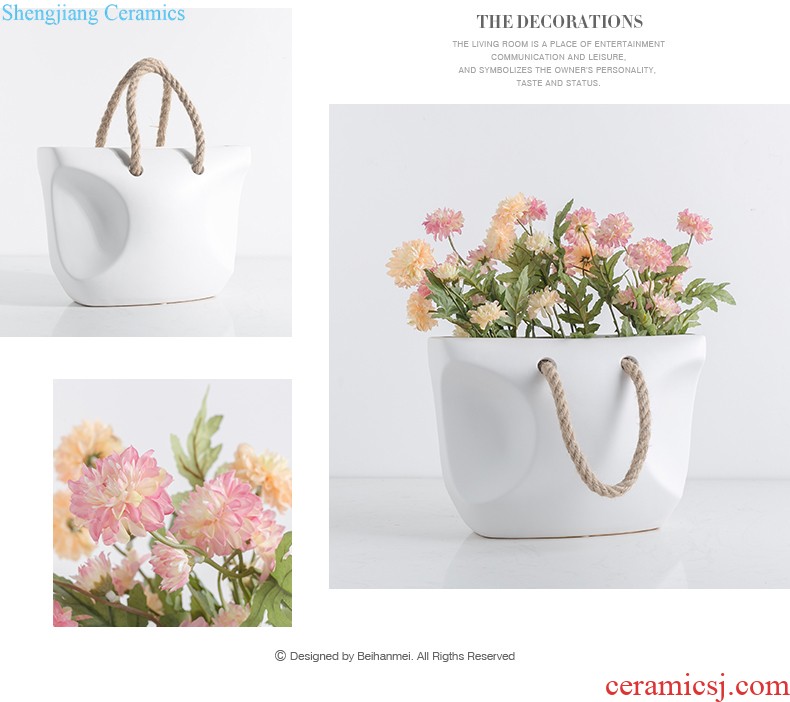 The Nordic idea vase furnishing articles contracted and contemporary sitting room ceramic vase three suits of curvature vase furnishing articles