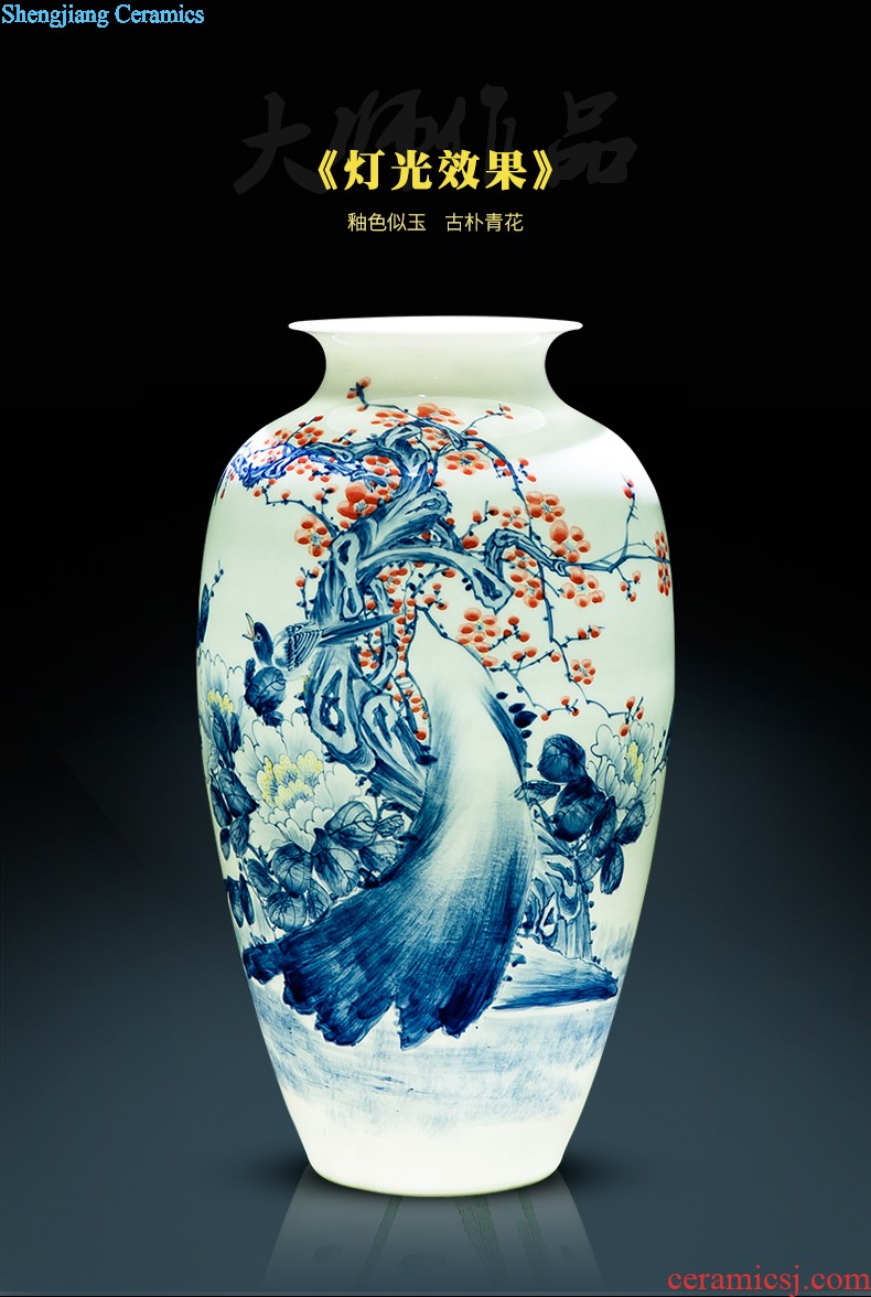 Jingdezhen ceramic powder enamel famous hand-painted vases, harmony is the sitting room of Chinese style household rich ancient frame decorative furnishing articles