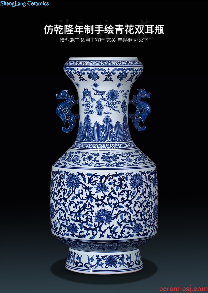 Sz - 035 blue and white porcelain of jingdezhen ceramics jiangnan spring scenery of large vase home sitting room adornment is placed