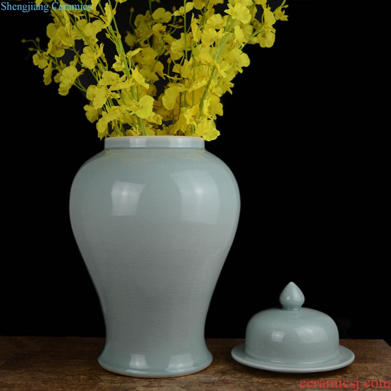 New Chinese zen ceramic vase dry flower is placed sitting room simulation flower arrangement table, TV ark household soft adornment