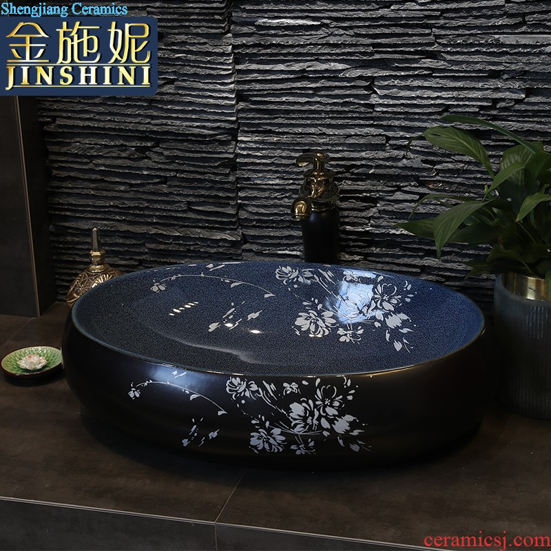 Fashion of ceramic wash a face to the stage basin oval household washing basin bathroom balcony rectangular art basin