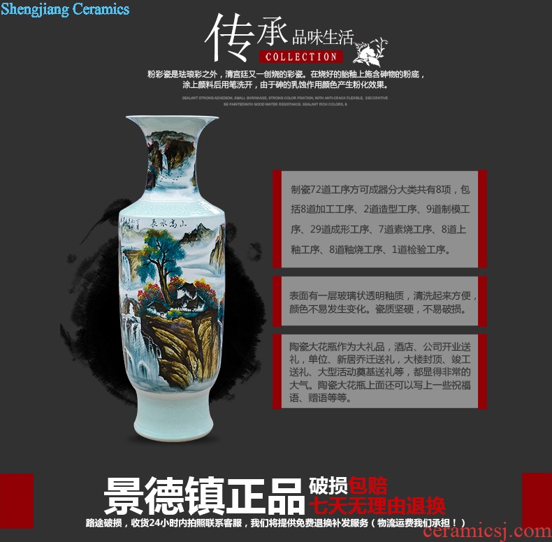 Jingdezhen ceramics hand-painted blue and white porcelain has a long history of large vases, sitting room adornment is placed for the opening gifts