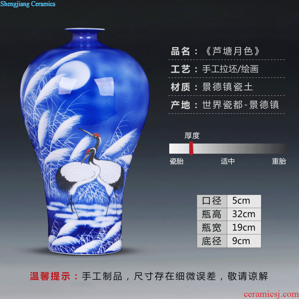 Jingdezhen blue and white porcelain vases, pottery and porcelain hand-painted scenery figure large arranging flowers Chinese style household act the role ofing is tasted arts and crafts