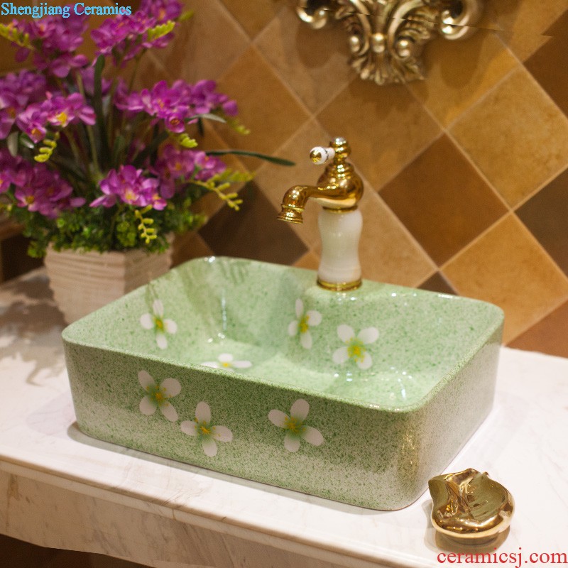 M the basin ceramic toilet lavabo that defend bath lavatory art on stage Hand-painted gold flower