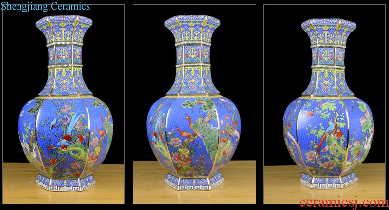 Cixin qiu - yun jingdezhen ceramics celebrity hand-painted powder enamel vase boutique sitting room home rich ancient frame adornment furnishing articles