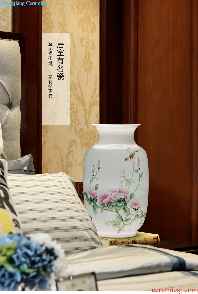 Hand draw archaize yuan blue and white porcelain of jingdezhen ceramics under the big vase plum bottle Xiao Heyue after han xin furnishing articles in the living room