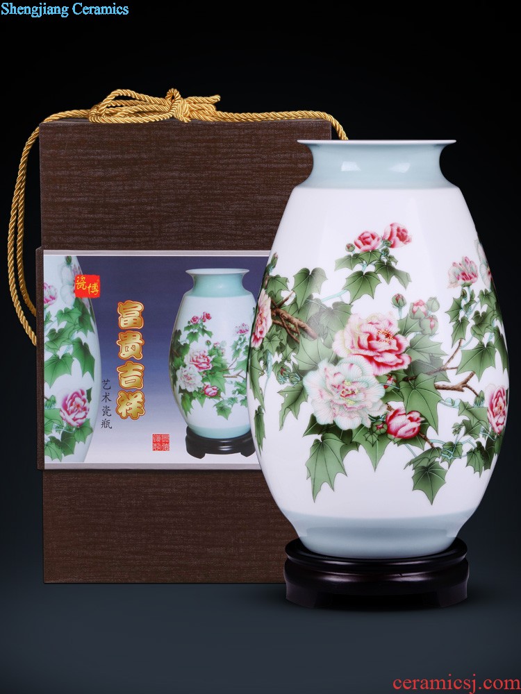 Jingdezhen ceramics vases, flower arranging hand-painted eggshell porcelain Chinese style household act the role ofing is tasted the sitting room TV ark furnishing articles