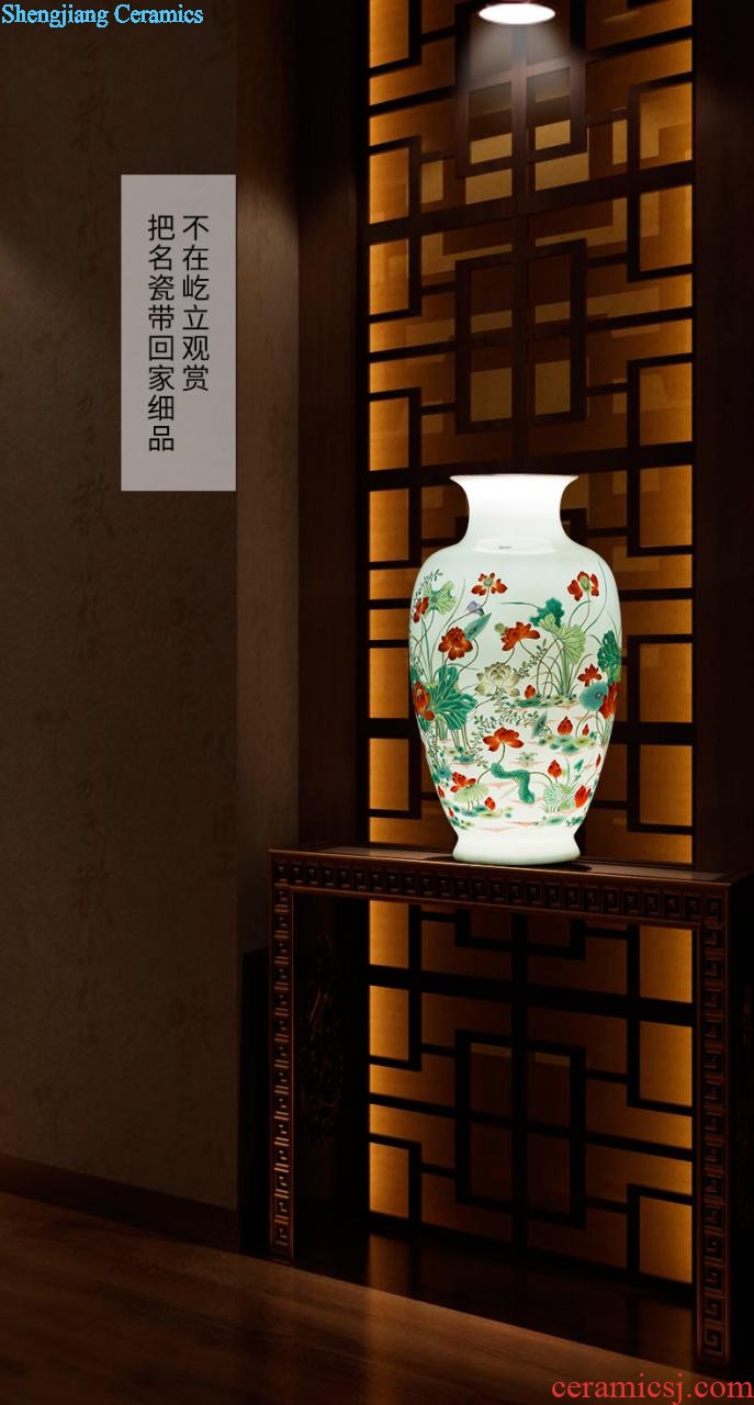 Aj191 jingdezhen ceramics Luminous floret bottle gourd bottle of contemporary and contracted crane dance handicraft furnishing articles in the living room