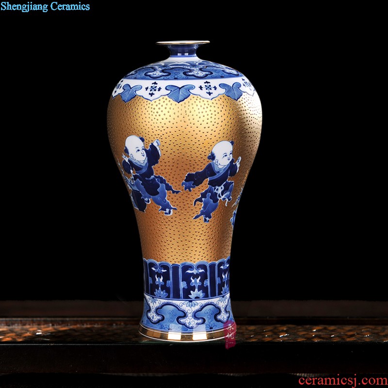 Jingdezhen powder enamel vase ceramic flower arrangement New Chinese style household adornment porch handicraft furnishing articles