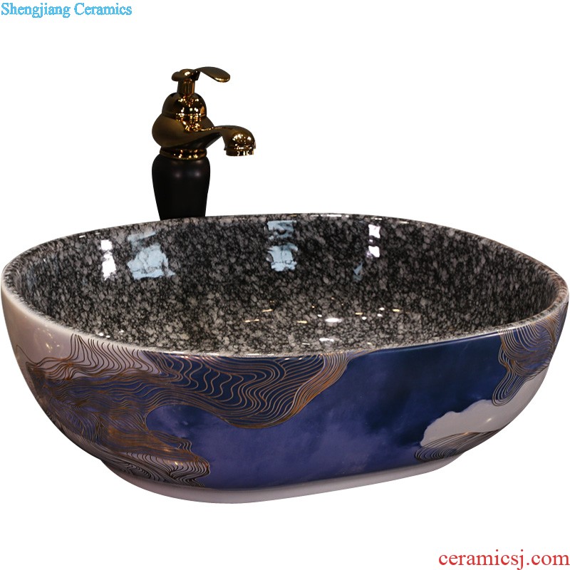 On the ceramic basin sink household toilet basin washing a face wash gargle oval small and pure and fresh art basin