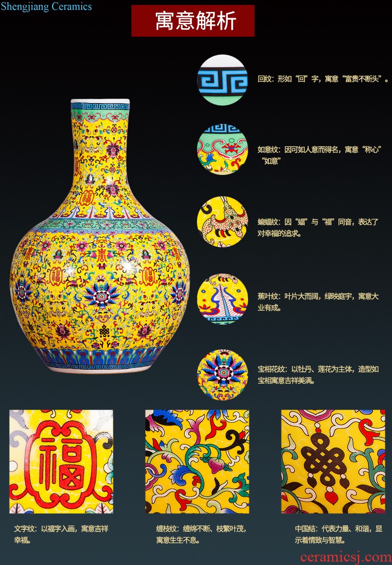 Jingdezhen ceramics hand-painted archaize pomegranate of blue and white porcelain vase flower arranging Chinese style home sitting room adornment is placed