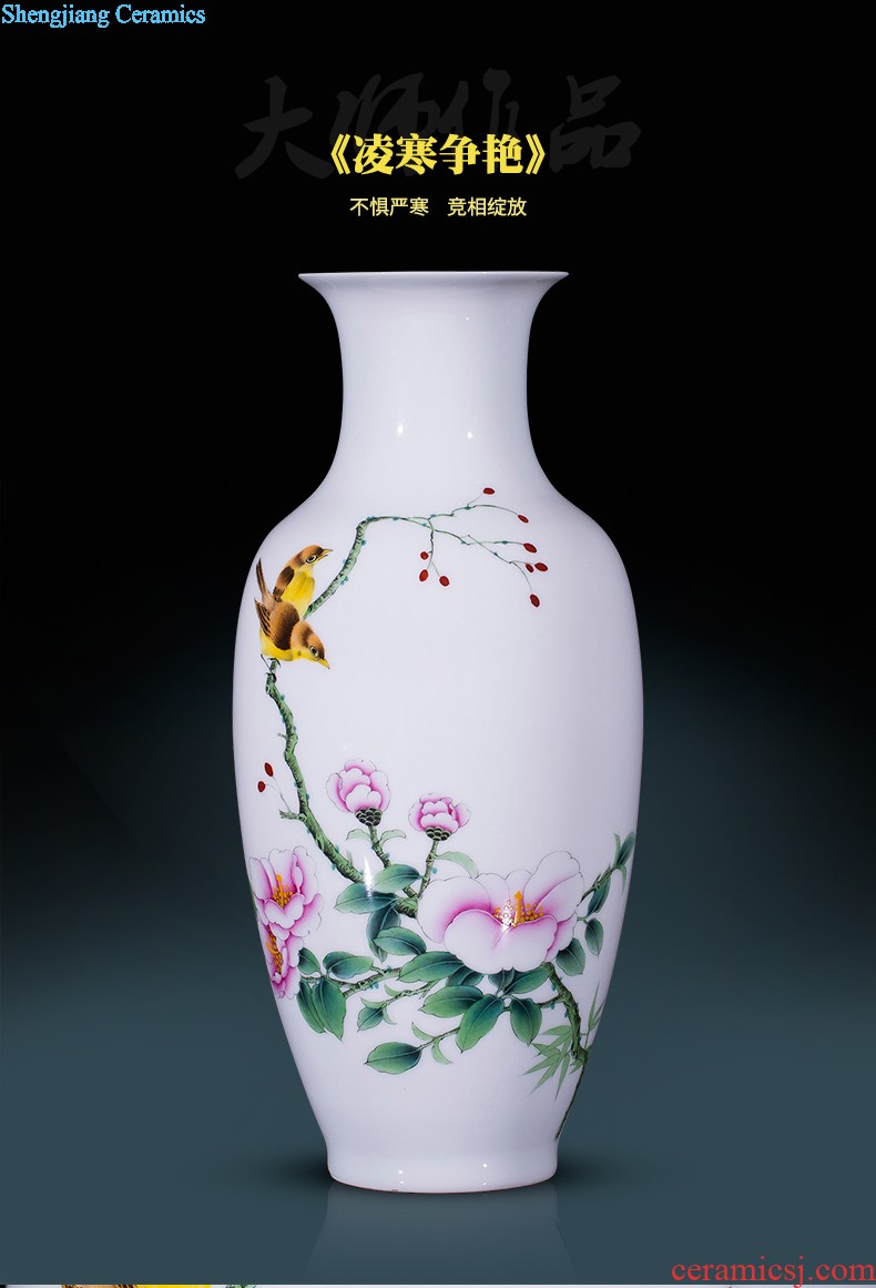 E089 jingdezhen ceramics China red festival of large vase in extremely good fortune sitting room place wedding decoration