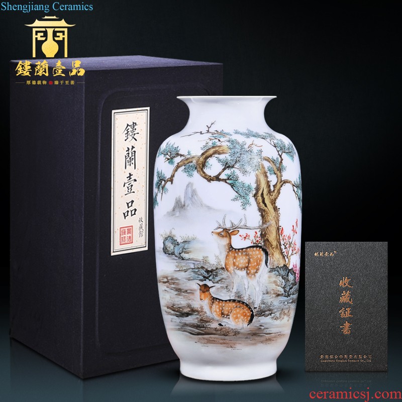 Jingdezhen ceramics Famous master hand painted blue and white porcelain vase As autumn The sitting room adornment is placed