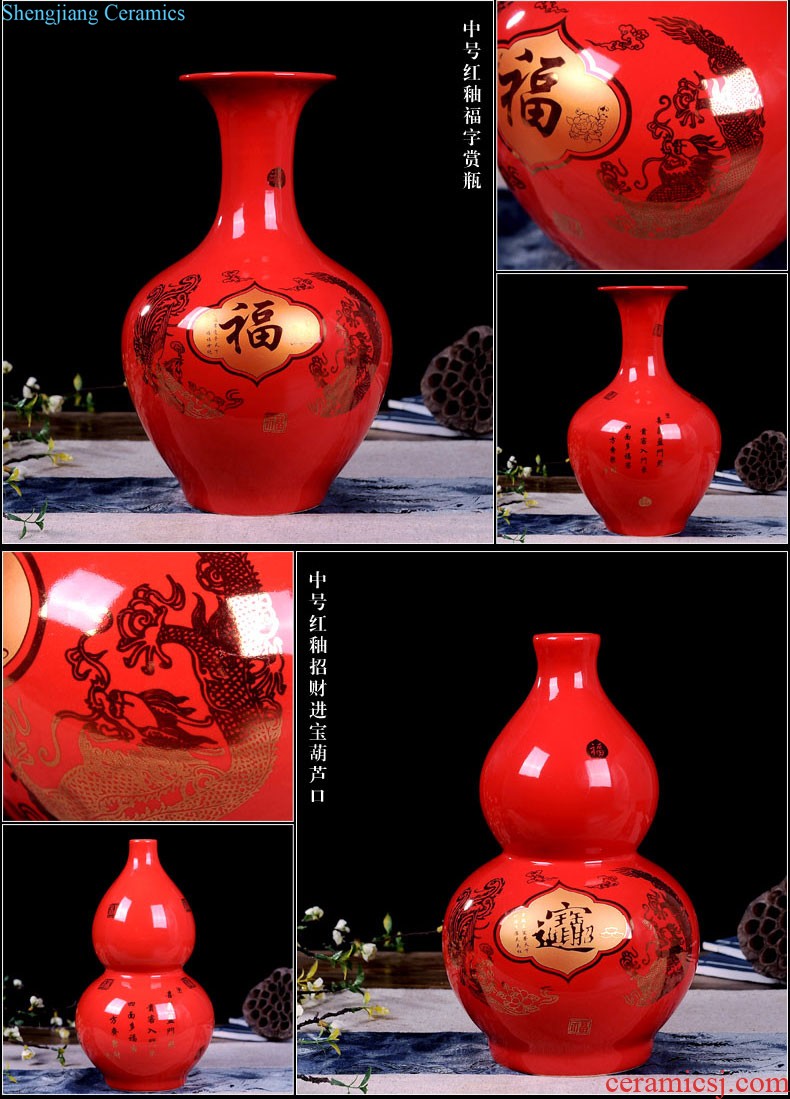 Jingdezhen ceramic vase furnishing articles by hand-painted sabingga sukdun dergici jimbi vases, flower arranging the modern Chinese style living room decorations