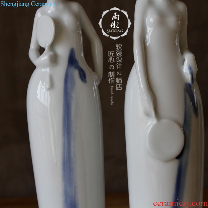 The rain tong home | jingdezhen blue and white porcelain ceramics classic wind round cans ceramic pot sitting room porch place