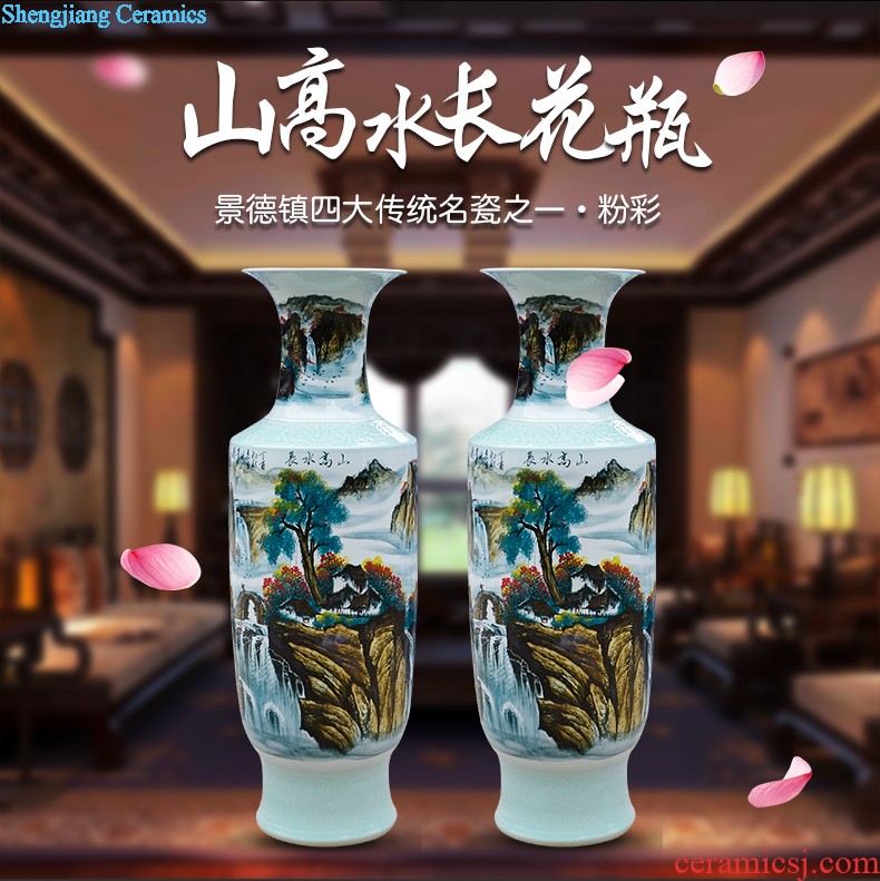 Jingdezhen ceramics hand-painted blue and white porcelain has a long history of large vases, sitting room adornment is placed for the opening gifts