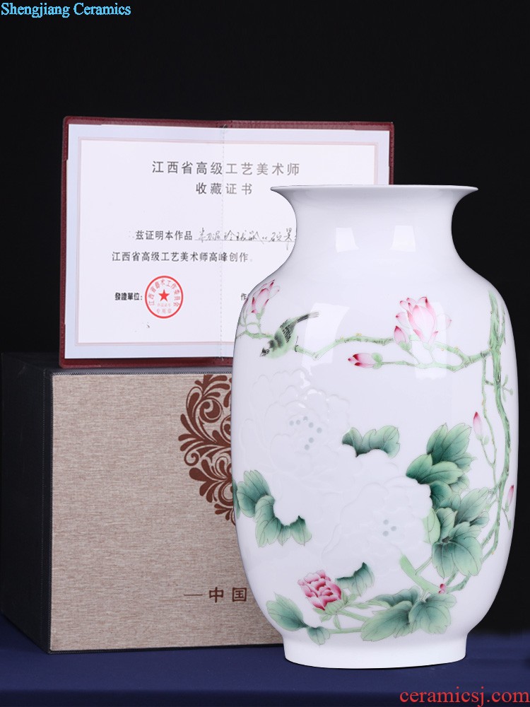 Jingdezhen ceramics vases, flower arranging hand-painted scenery pomegranate bottles of rich ancient frame of Chinese style household decorations arts and crafts