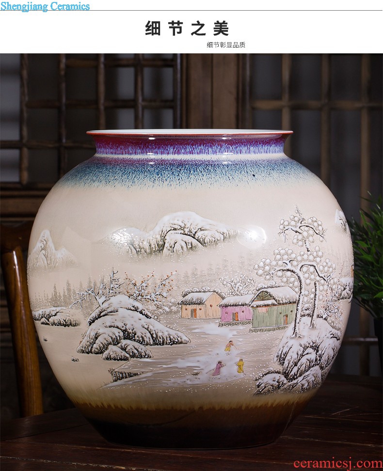 Jingdezhen ceramics vase master Chinese antique hand-painted home sitting room adornment of blue and white porcelain flower arranging furnishing articles