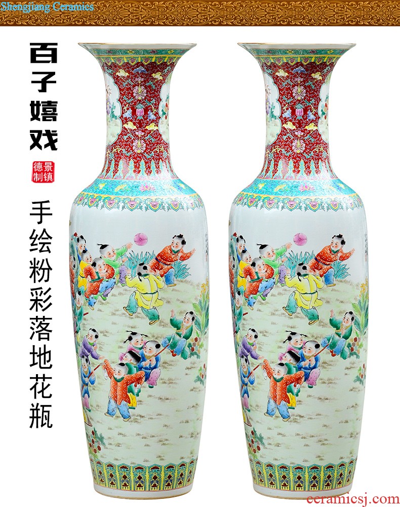 Jingdezhen ceramics hand-painted porcelain imitation qianlong year bucket color vases, flower arranging new Chinese style sitting room adornment is placed