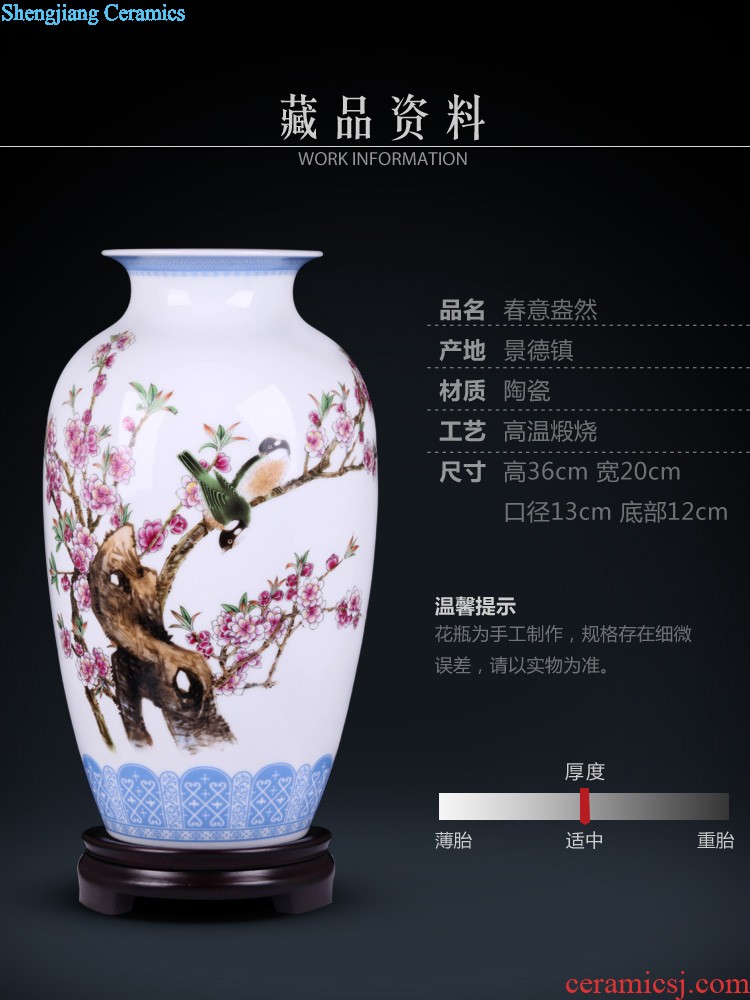 Jingdezhen porcelain vase of dry flower large lrene on figure of new Chinese style household living room decoration