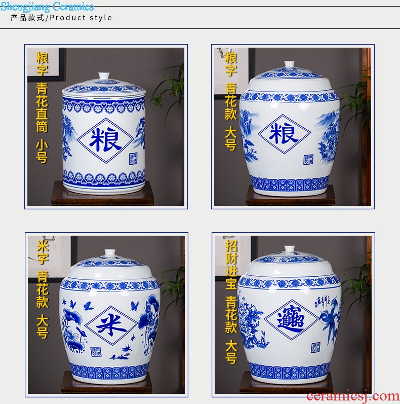 Jingdezhen ceramics antique blue-and-white bound branch lotus bottles of Chinese classical large Angle of the sitting room a few adornment furnishing articles