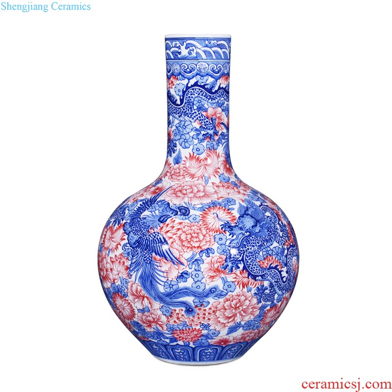 Jingdezhen ceramics imitation qing qianlong hand-painted blue and white porcelain lotus flower porcelain Chinese hang dish hanging decorative furnishing articles