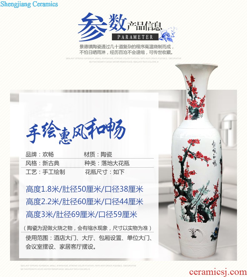 E088 jingdezhen ceramic Chinese red festival in extremely good fortune of large vases, sitting room hotel decoration furnishing articles