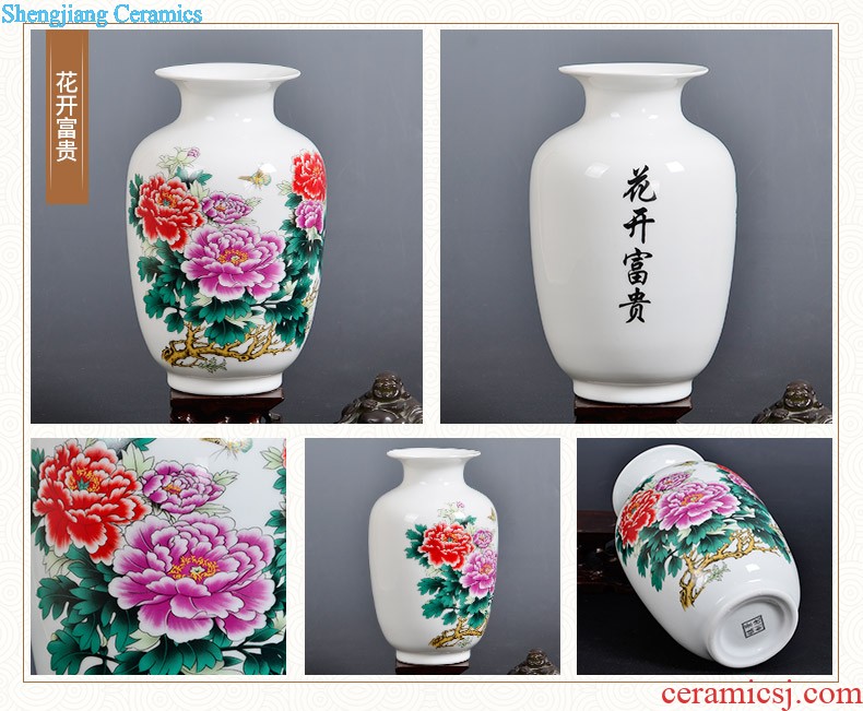 Famous jingdezhen ceramics powder enamel vase flower arranging place Chinese style household living room TV cabinet decoration process