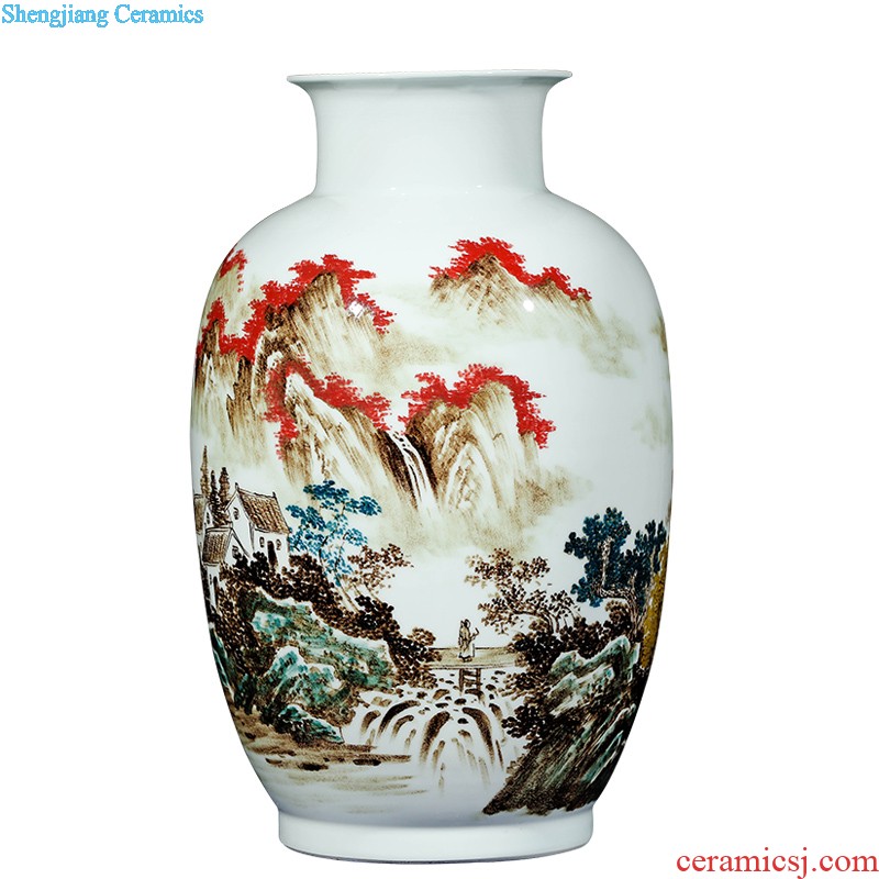 Amorous feelings of jingdezhen ceramics hand-painted songjiang vase furnishing articles New Chinese style household TV ark sitting room adornment