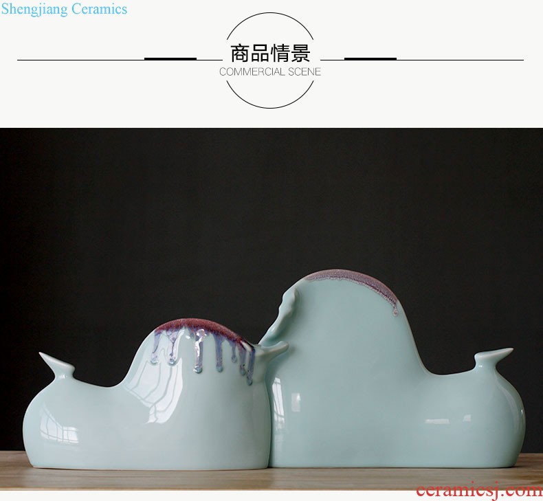 The rain tong household | hand knead shadow celadon porcelain bird Jingdezhen ceramics by hand furnishing articles process