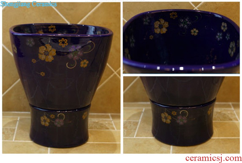 Koh larn, qi ceramic sanitary ware of toilet stage basin sink toilet lavatory basin hand-painted plum blossom