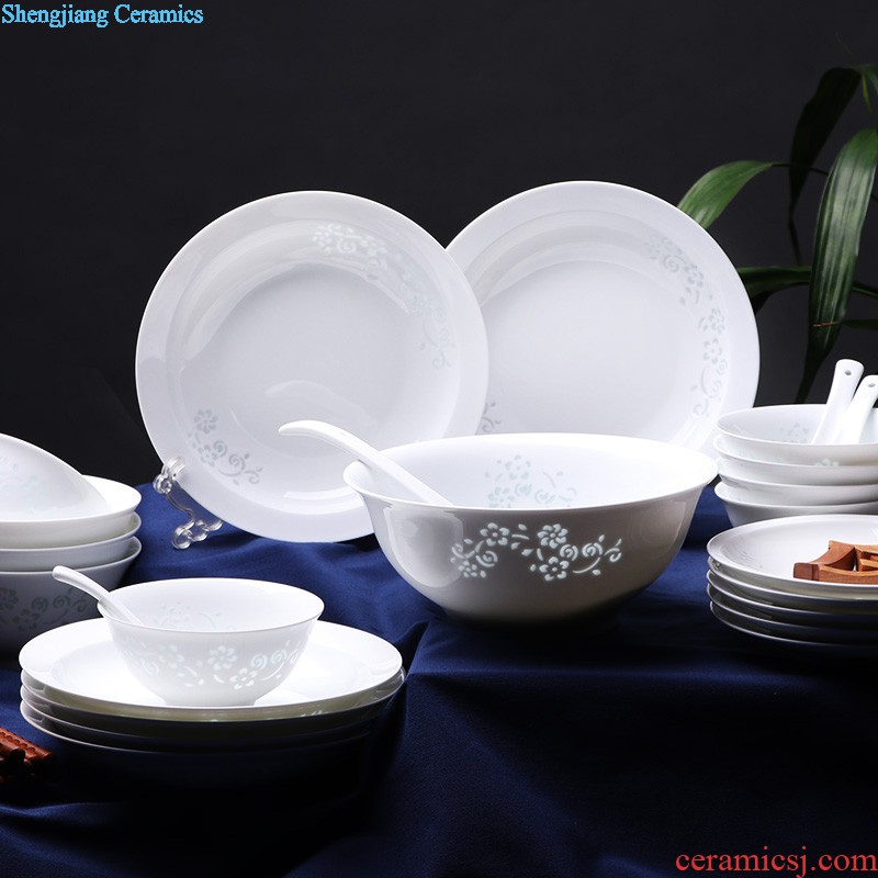 Chinese style bone porcelain household food dish Creative fish dish ceramic tableware in-glazed suit JiFanJin dishes