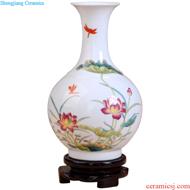 Modern fashion 163 jingdezhen ceramics thin foetus porcelain vase thin foetus bottle "chrysanthemum patterns" gift box packaging