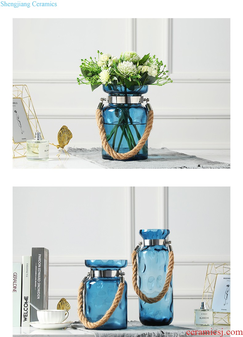 Contemporary and contracted ceramic vase furnishing articles sitting room flower arranging, creative water transfer printing vase household adornment furnishing articles